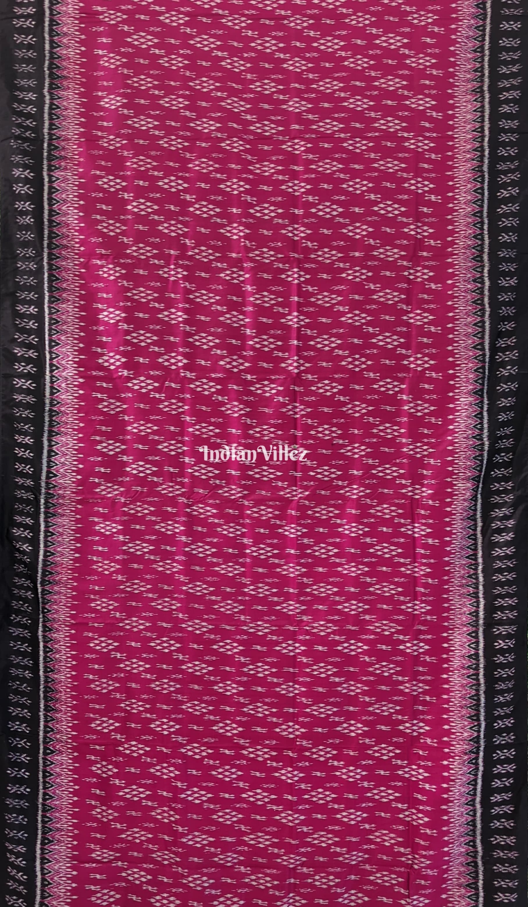 Rani Pink Odisha Ikat  Contemporary Silk Saree