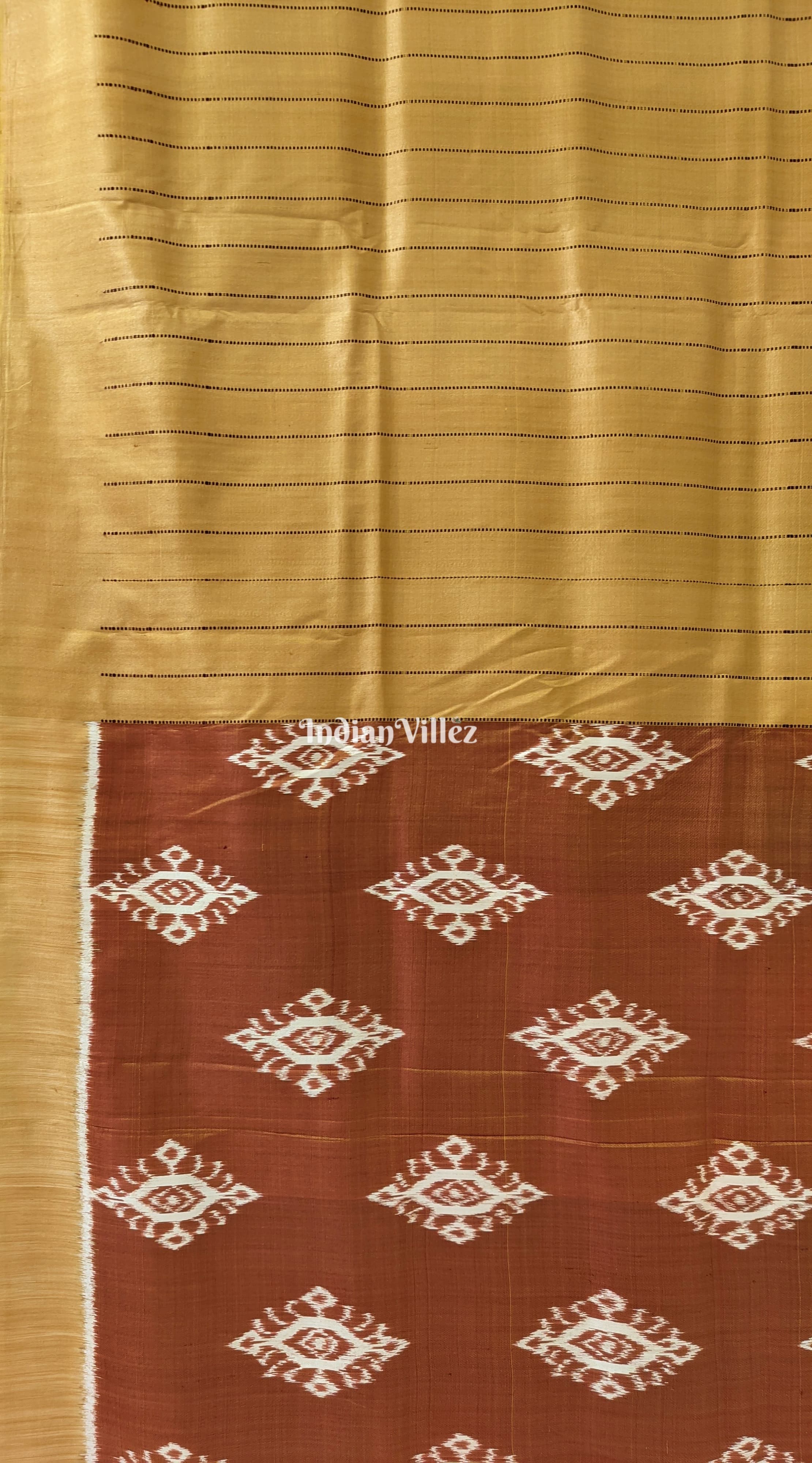 Mustard Yellow Odisha Ikat Designer Contemporary Silk Saree