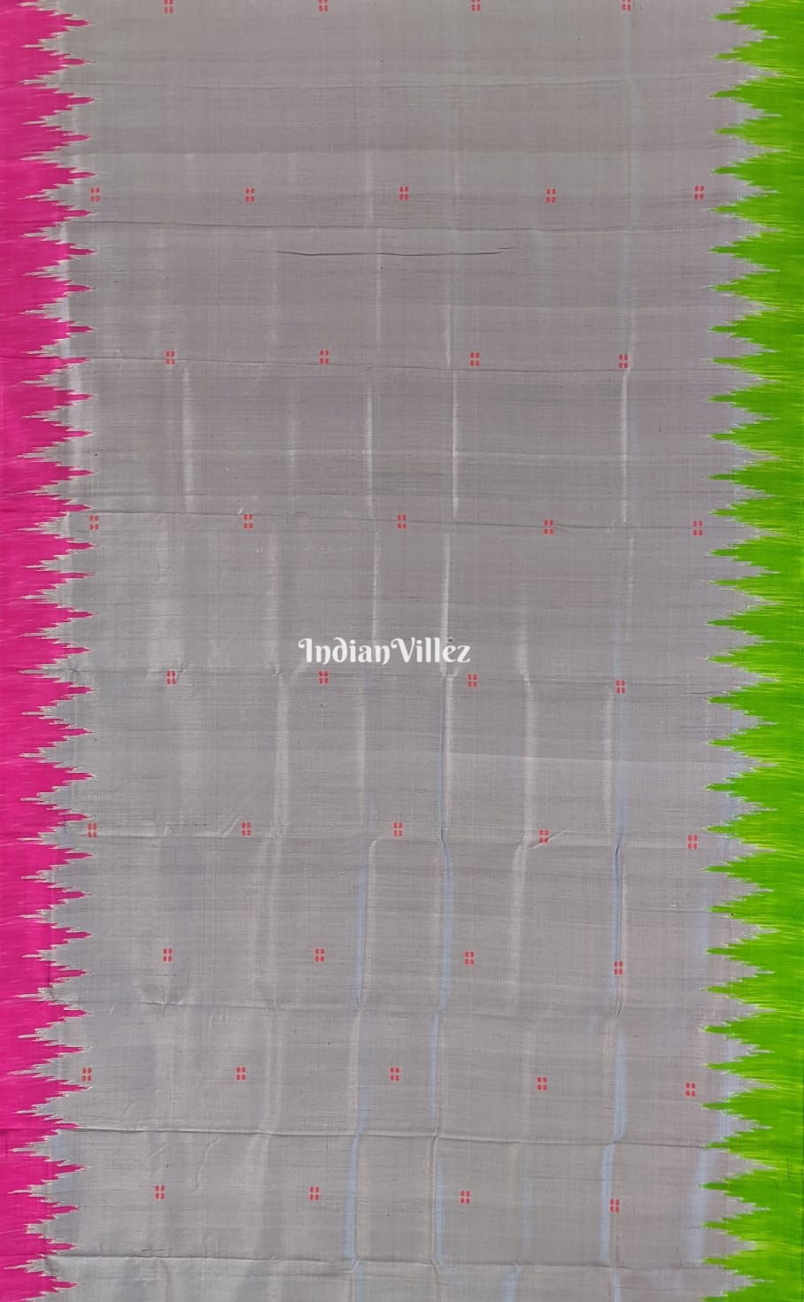 Gray with Pink Green Ganga Jamuna Border Contemporary Silk Saree