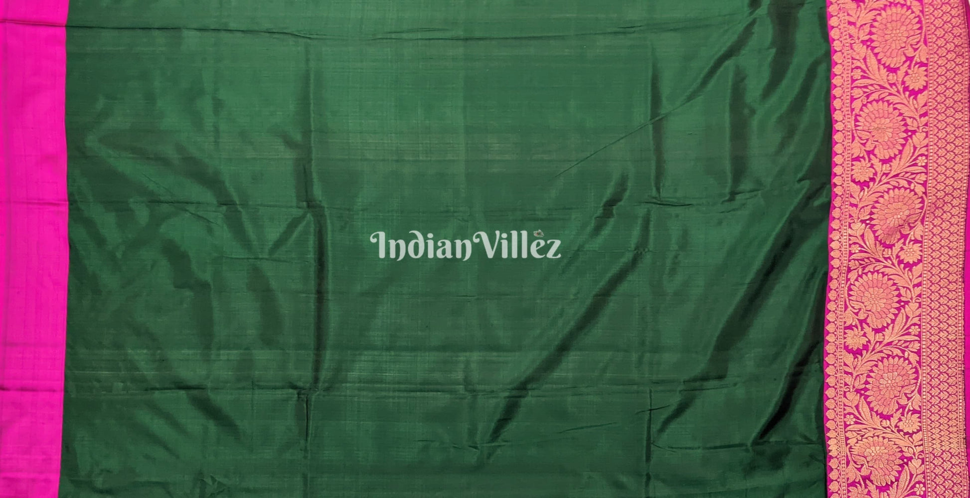 Forest Green Rani Banarasi Katan Silk Saree