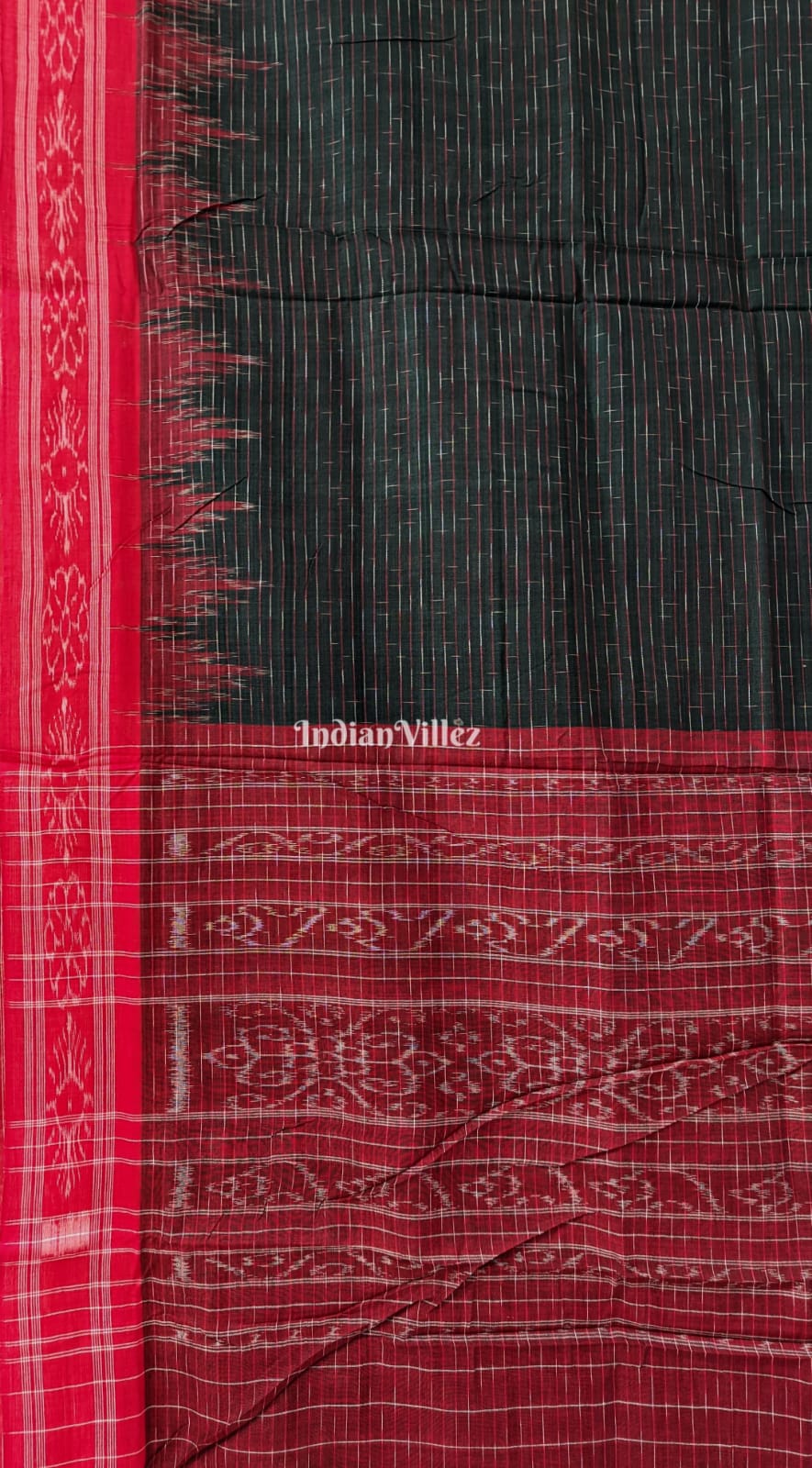 Bottle Green Maniabandha Cotton Jharana Saree
