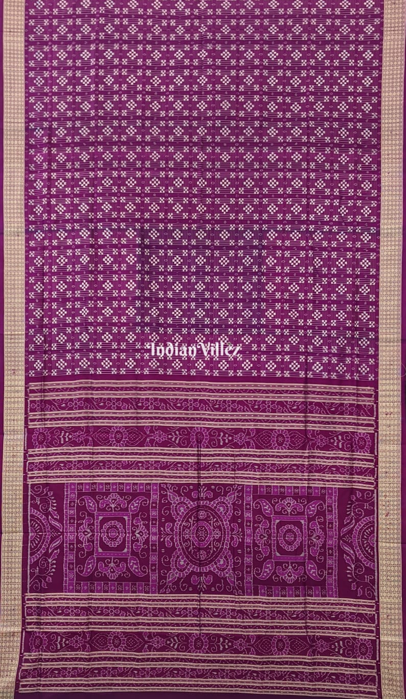 Purple 45 Kothi Sambalpuri Pasapali Silk Saree