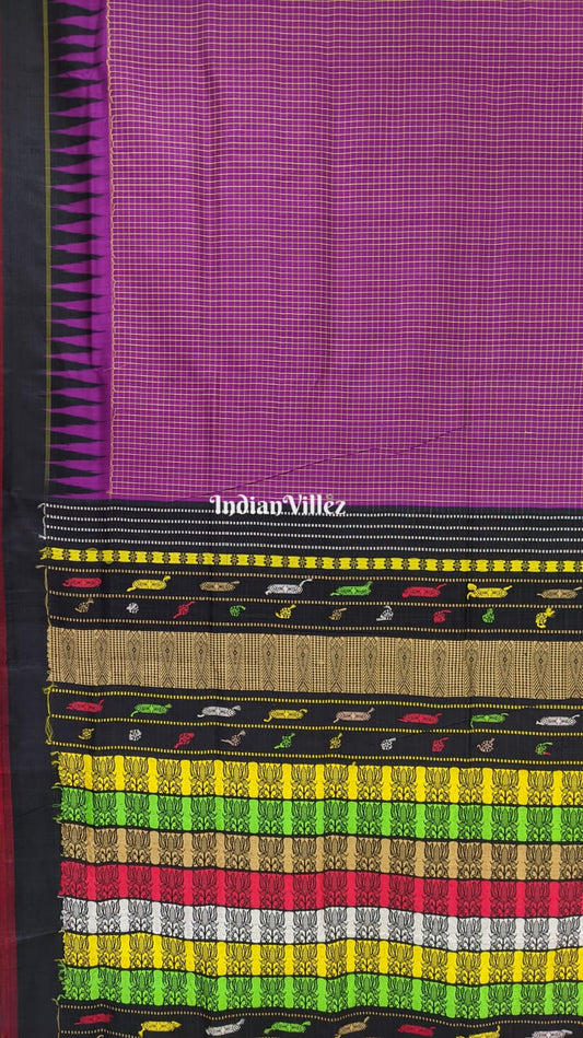 Purple Ramachandrapedi Gopalpur Tussar Silk Saree