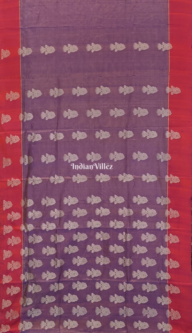 Golden Purple South Handloom Venkatagiri Silk Saree