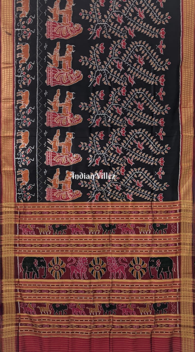 Royal Black Golden Khandua Odisha Handloom Silk Saree