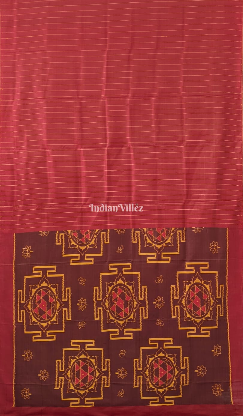 Maroon Odisha Ikat Contemporary Silk Saree