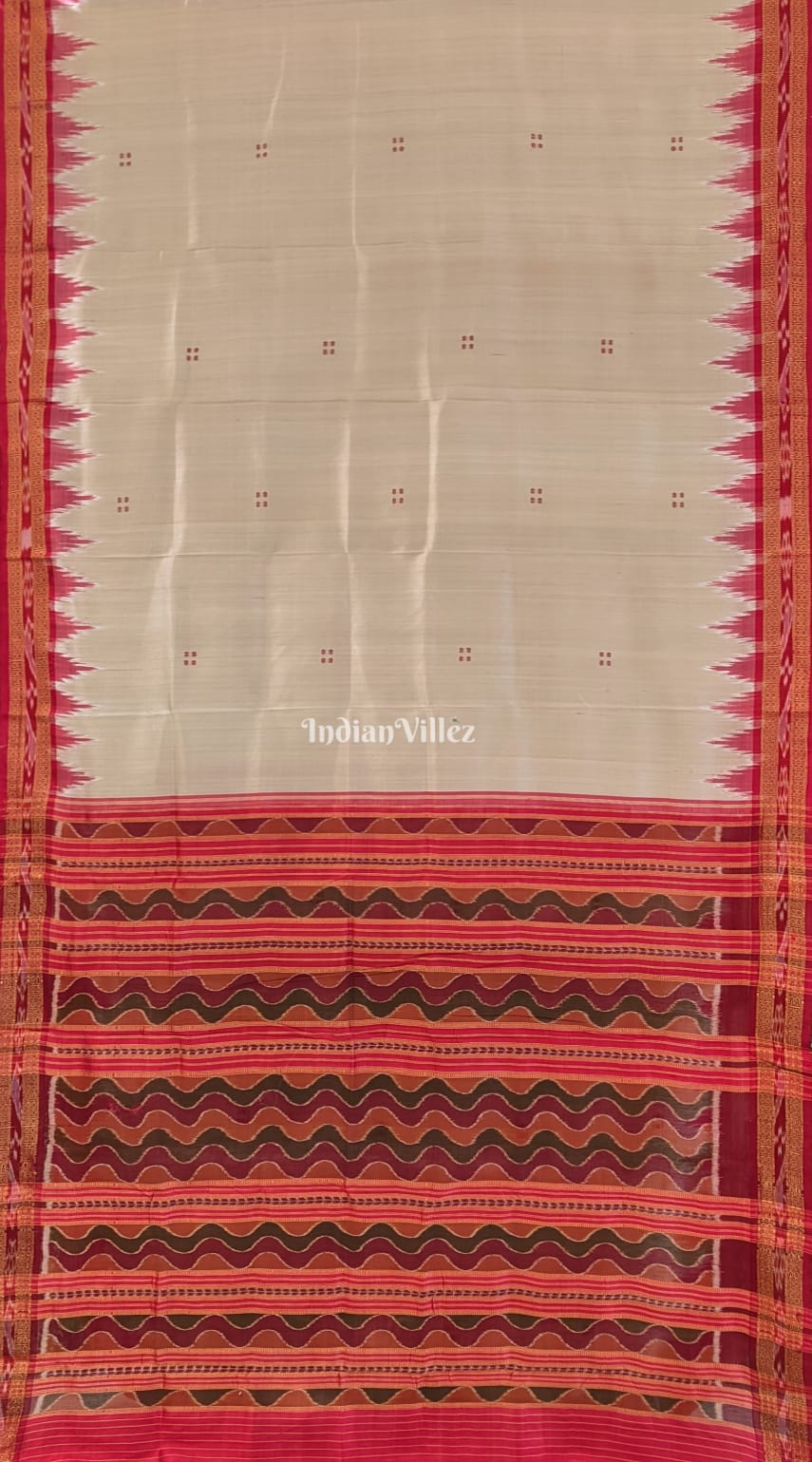 Chandan Color Butta Design Khandua Silk Saree