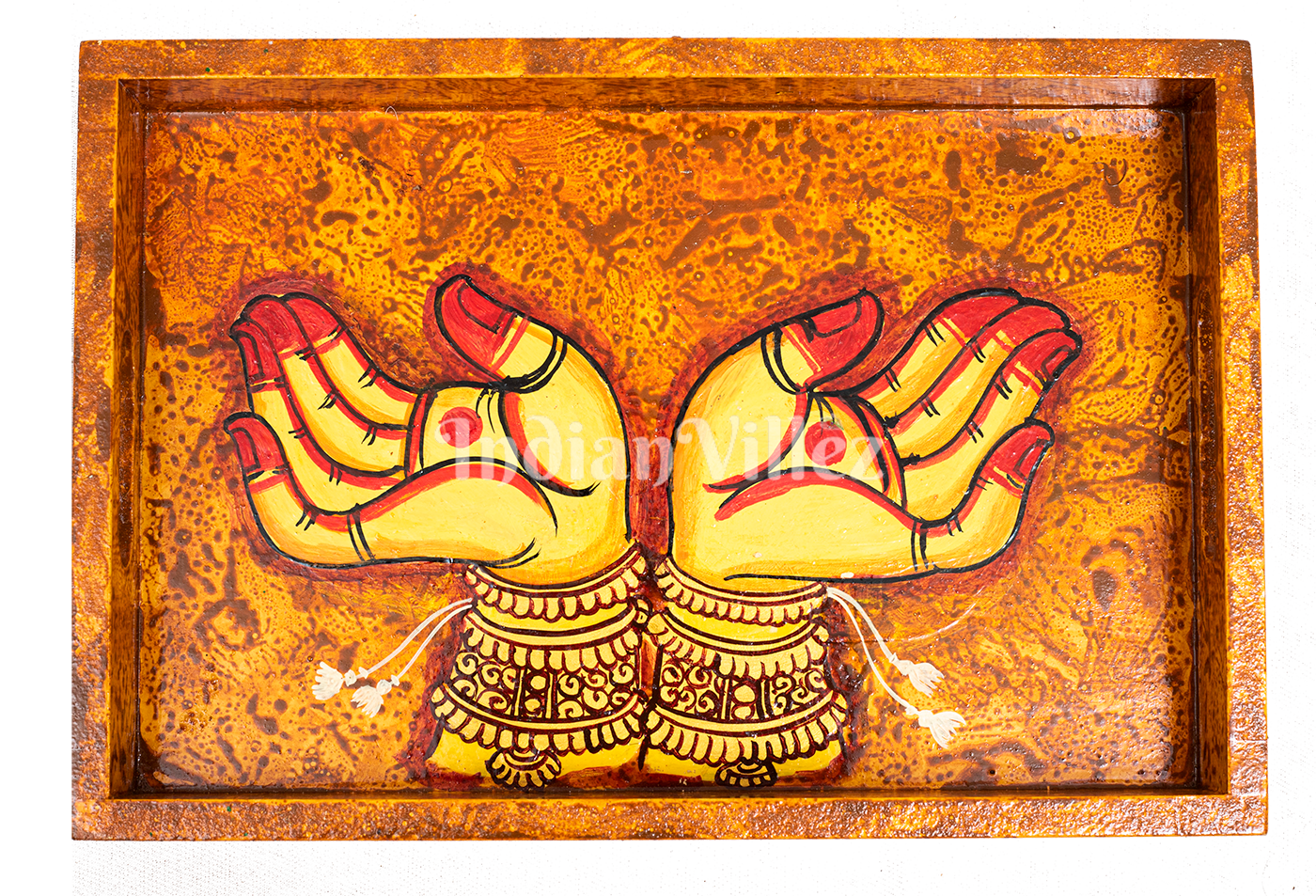 Mudra Pattachitra Hand-Painted Tray Coaster Set