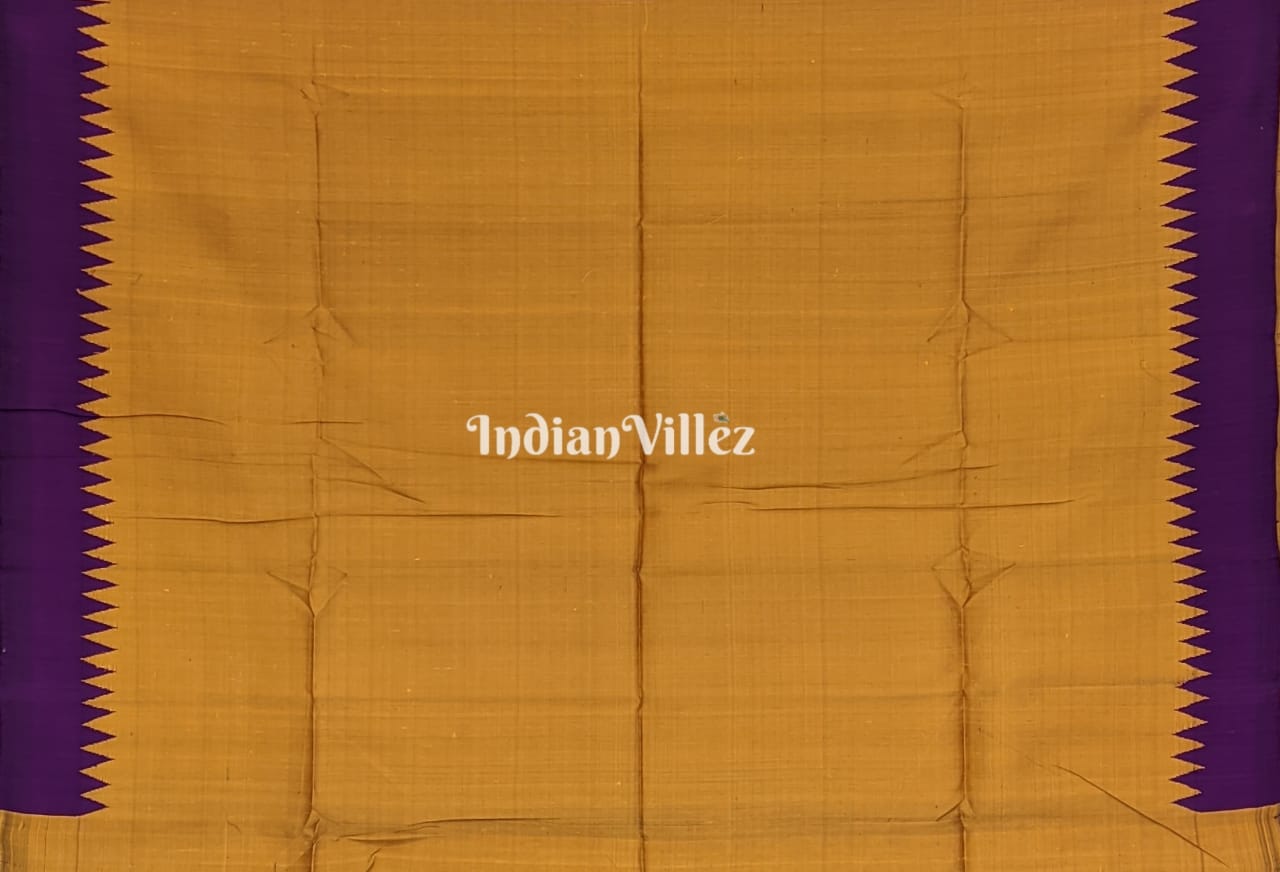 Purple Berhampuri Single Palla Odisha Handloom Silk Saree