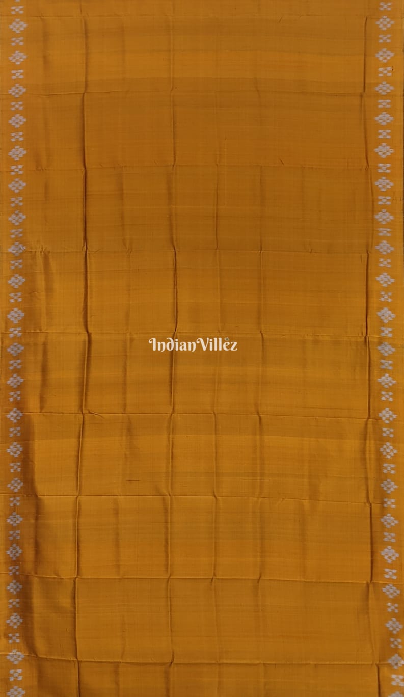 Mustard Yellow Contemporary Silk Saree with Pasapali Border Anchal