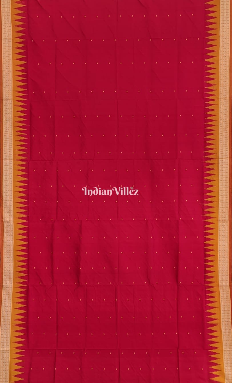 Red Bomkai Sambalpuri Silk Saree