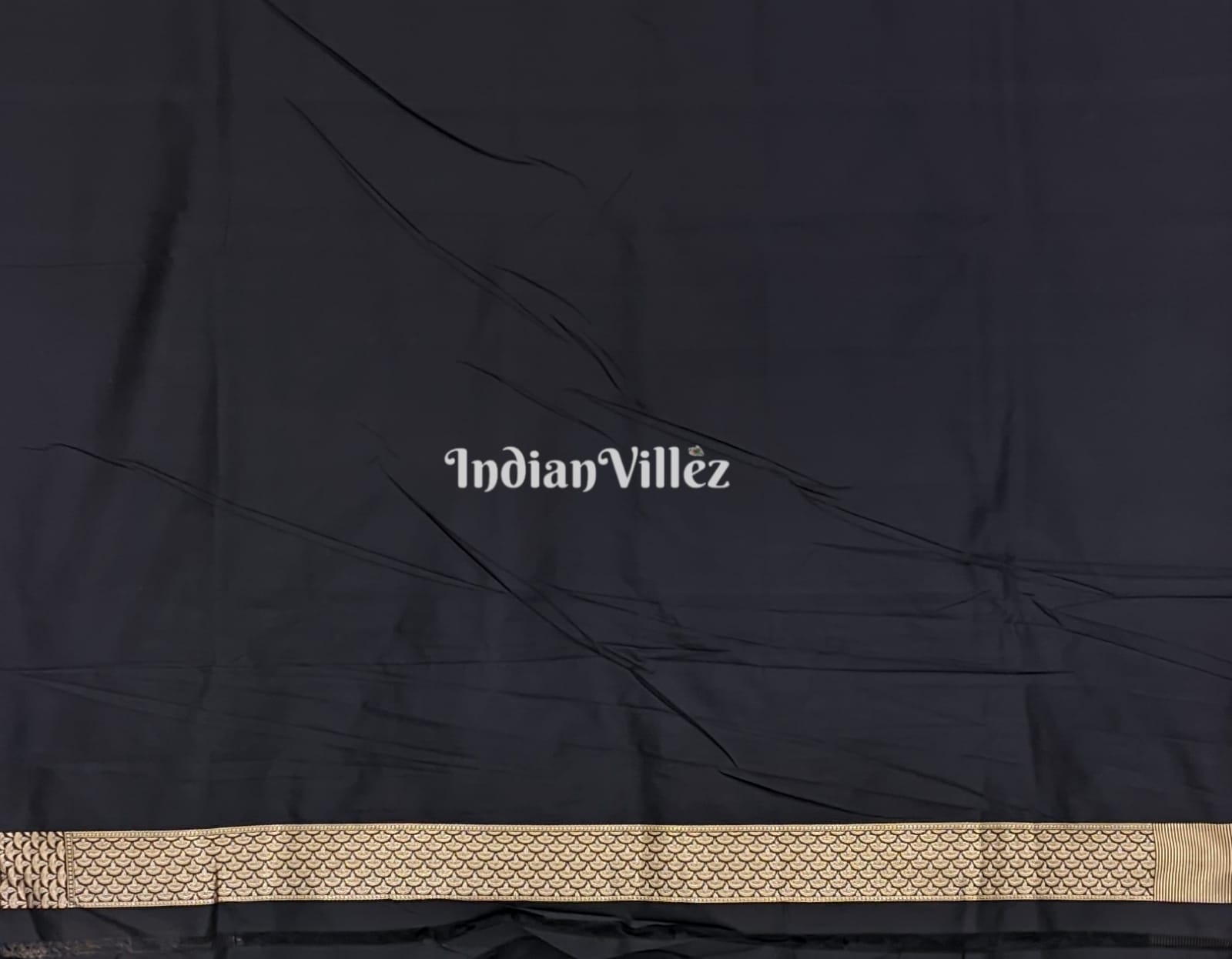 Black Kashi Banarasi Katan Silk Saree