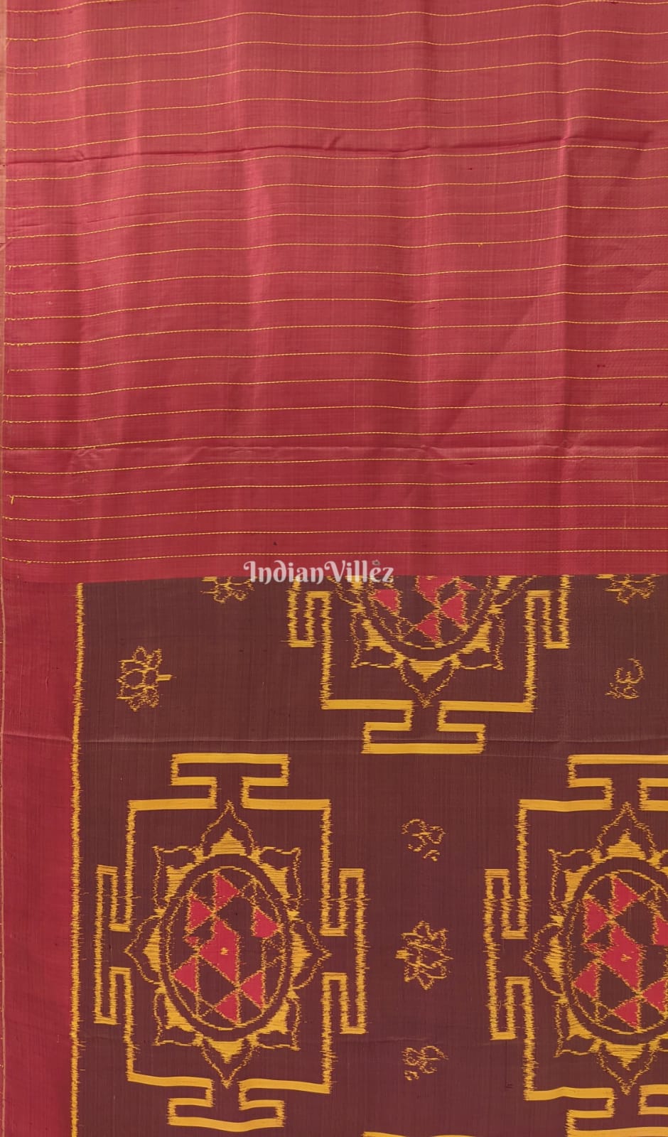 Maroon Odisha Ikat Contemporary Silk Saree