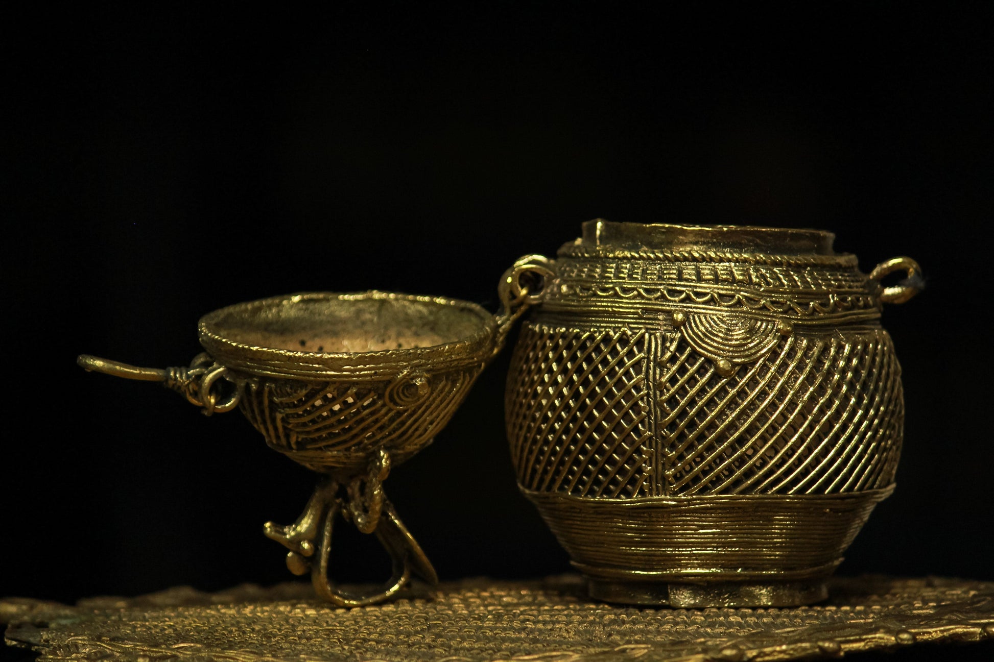 Handmade Dhokra Coconut Box (Small)