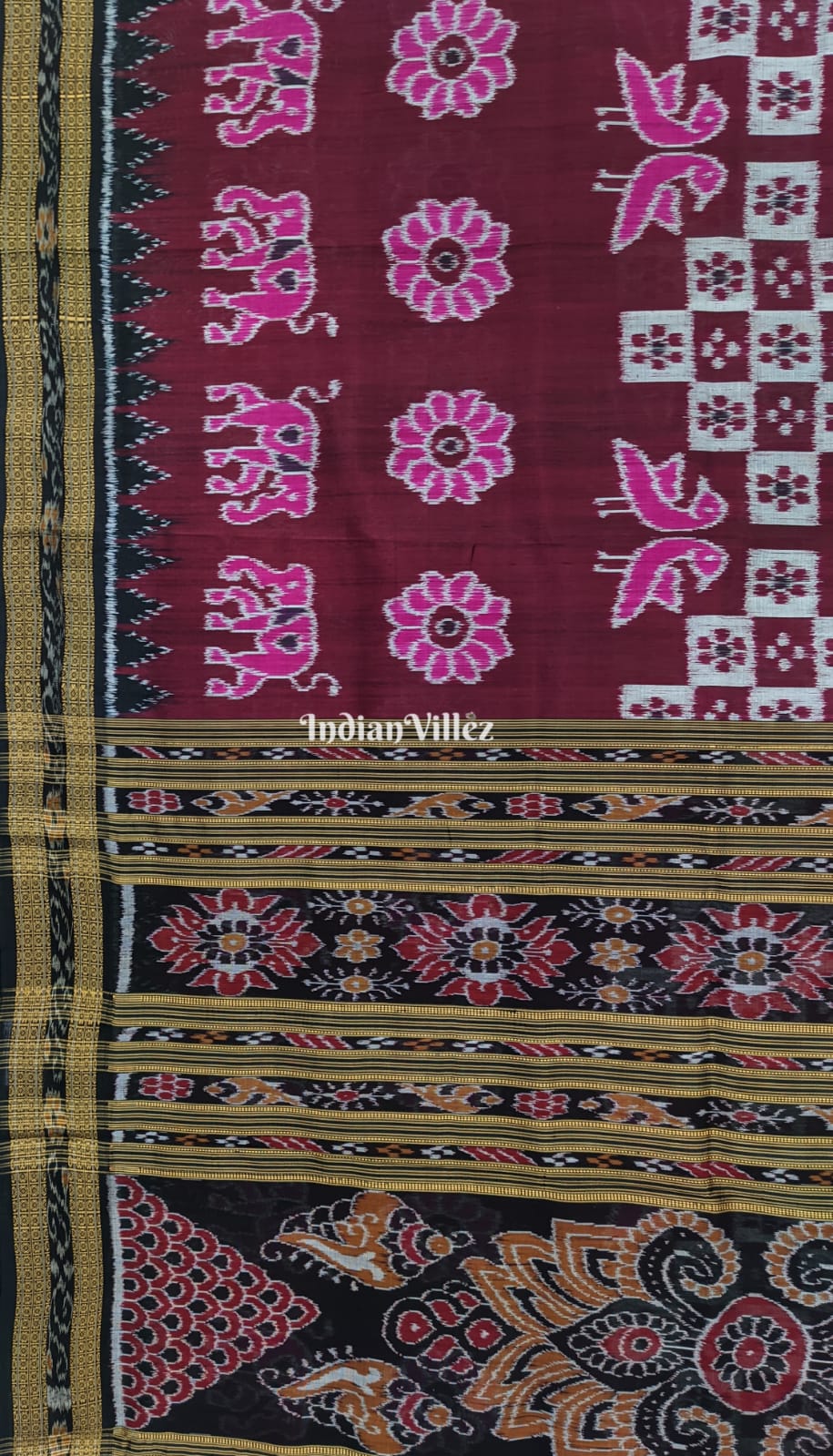 Grape Pink Odisha Ikat Designer Khandua Silk Saree