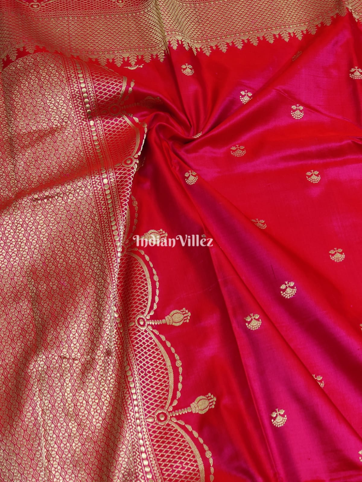 Red Pure Banarasi Handloom Katan Silk Saree