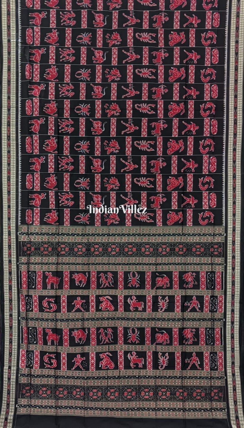 Zodiac Themed Sambalpuri Ikat Handloom Saree