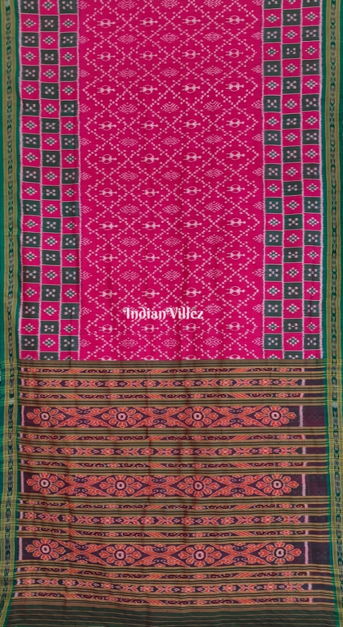 Pink Tribal With Border Pasapali Khandua Silk Saree
