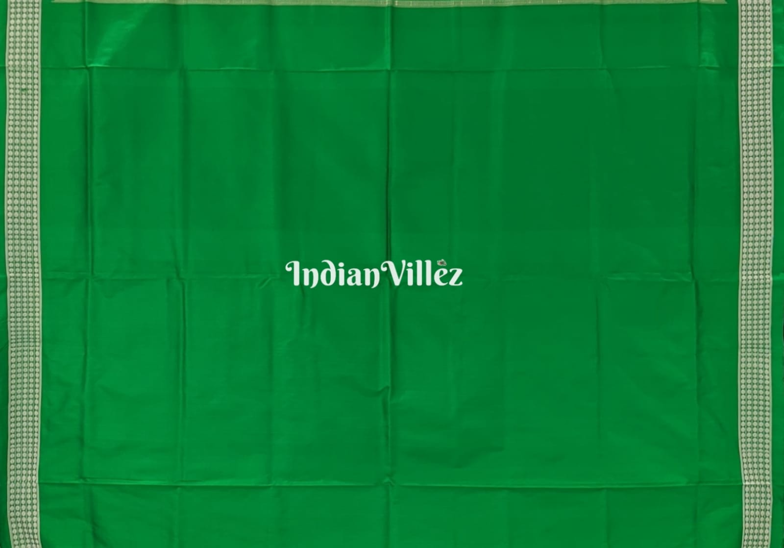 Green and Black Small Square Sambalpuri Silk Saree