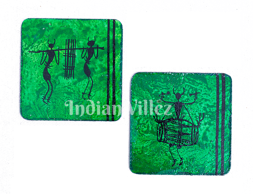 Saura Art Themed Hand Painted Wooden Coasters