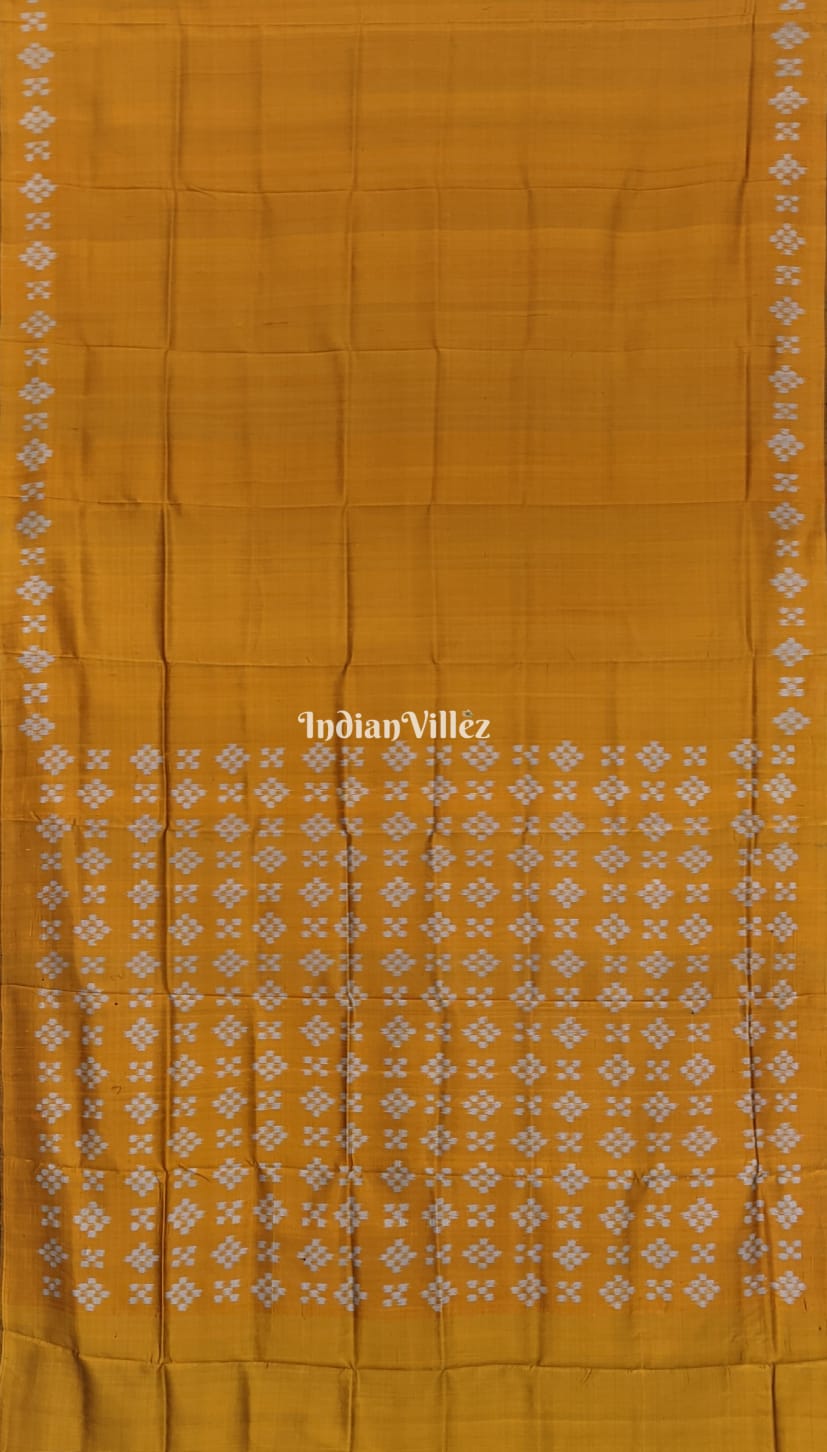 Mustard Yellow Contemporary Silk Saree with Pasapali Border Anchal