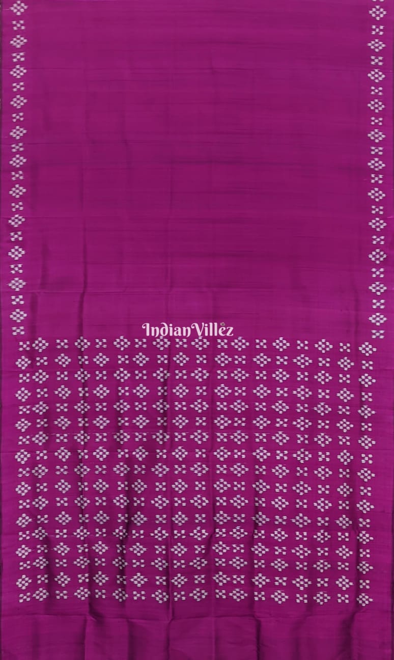 Magenta Odisha Ikat Pasapali Khandua Silk Saree