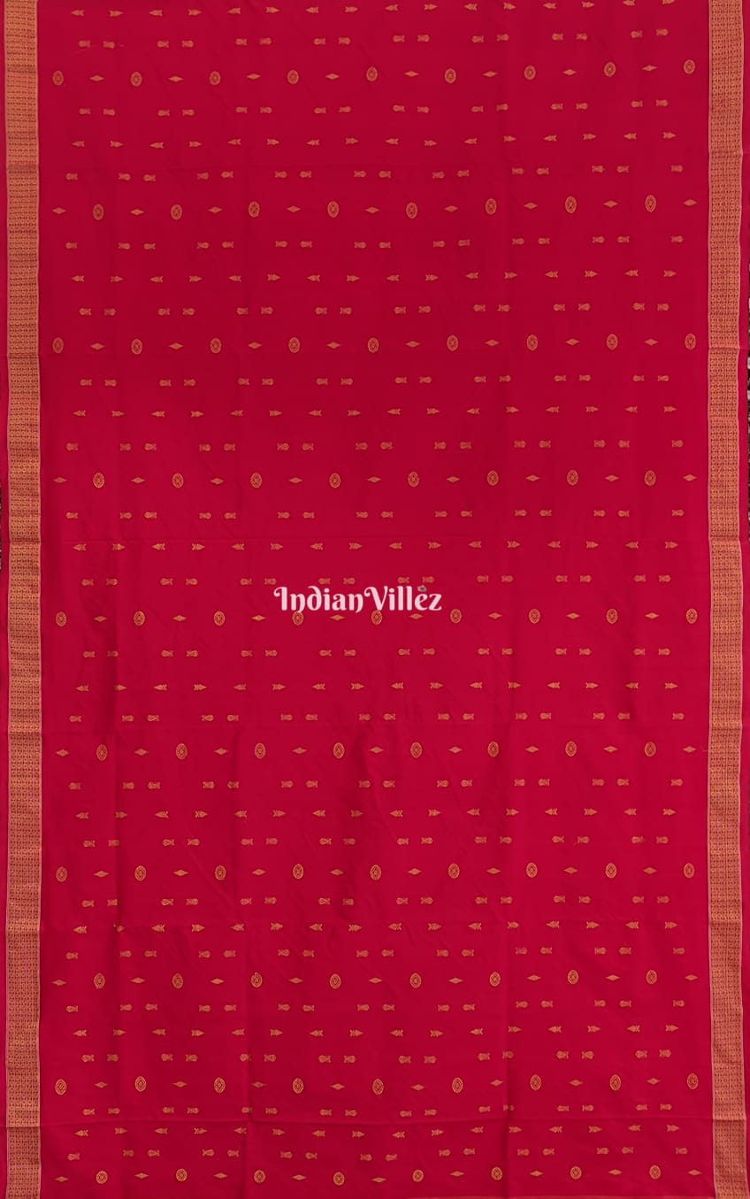 Red Exclusive Sambalpuri Ikat Silk Saree