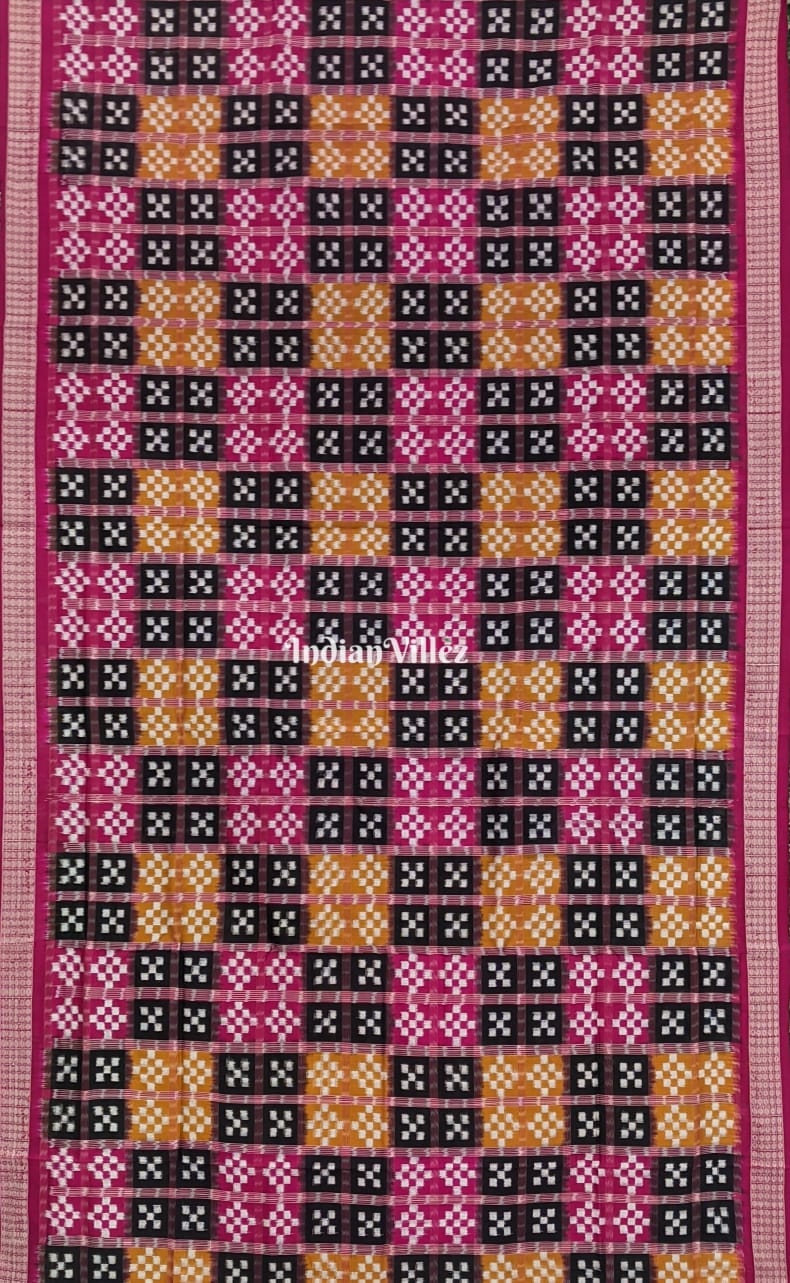 Multicoloured Body Pasapali Sambalpuri Ikat Silk Saree