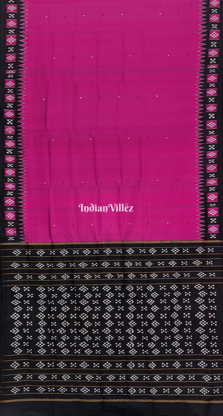 Rani Pink Odisha Ikat Pasapali Khandua Silk Saree