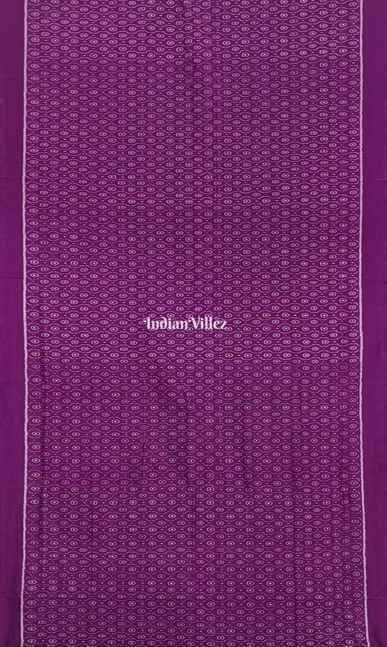 Magenta Contemporary Sambalpuri Ikat Silk Saree