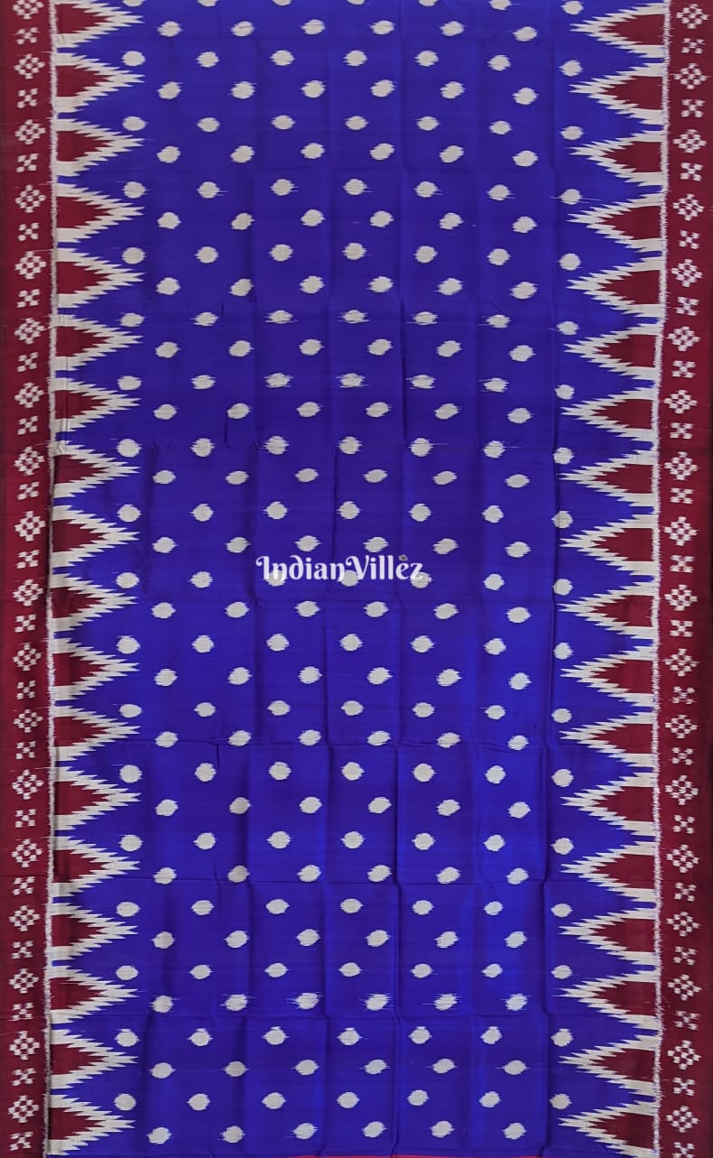 Contemporary Blue Pasapali Border Odisha Ikat Silk Saree