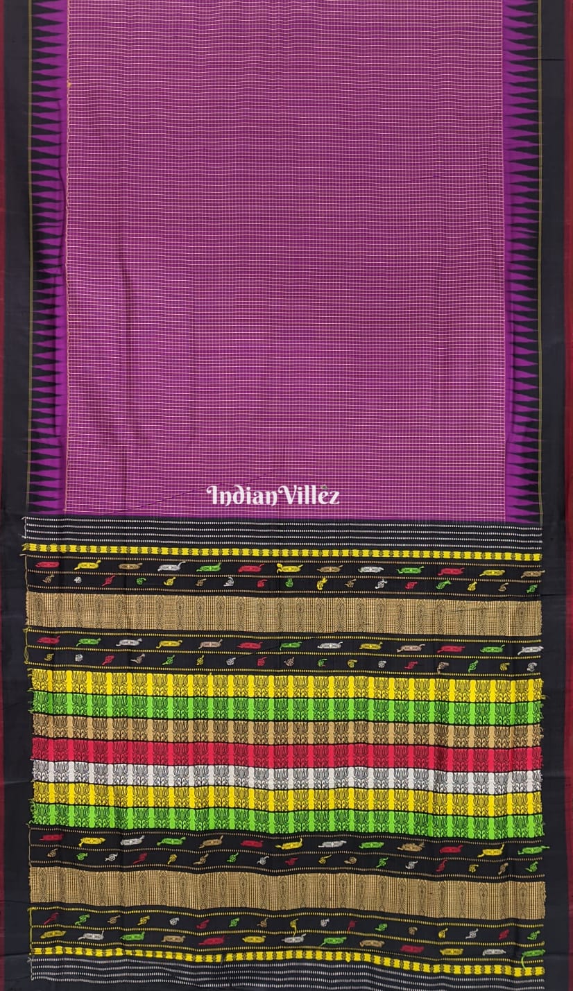 Purple Ramachandrapedi Gopalpur Tussar Silk Saree