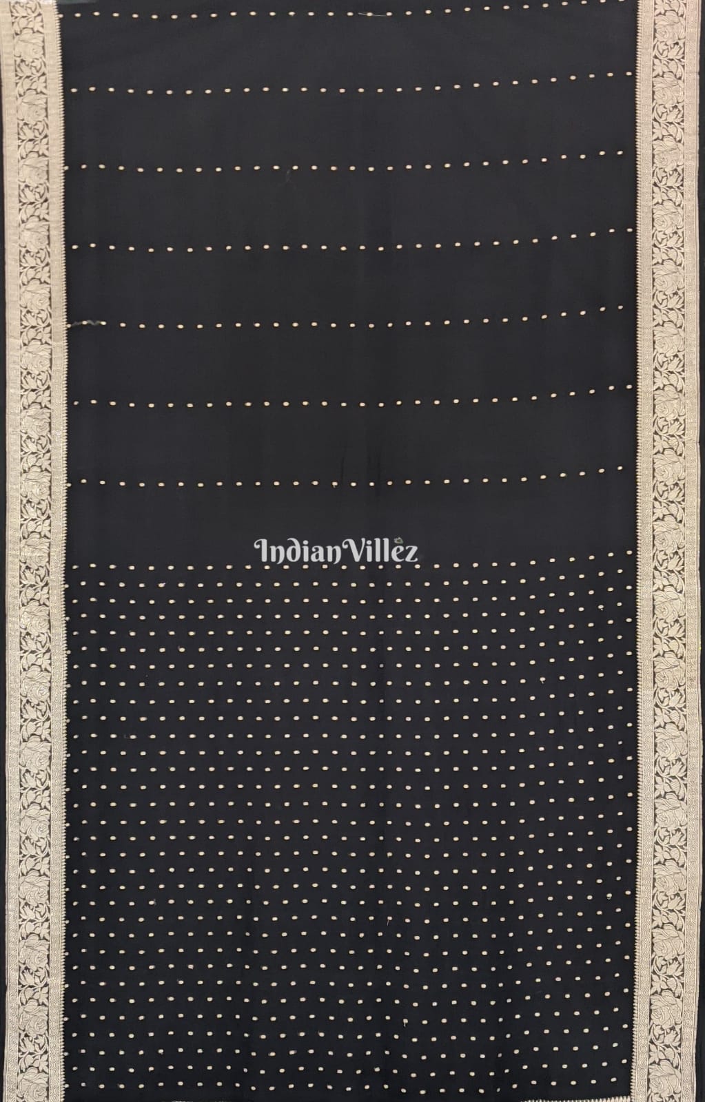 Black Banarasi Khaddi Chiffon Saree