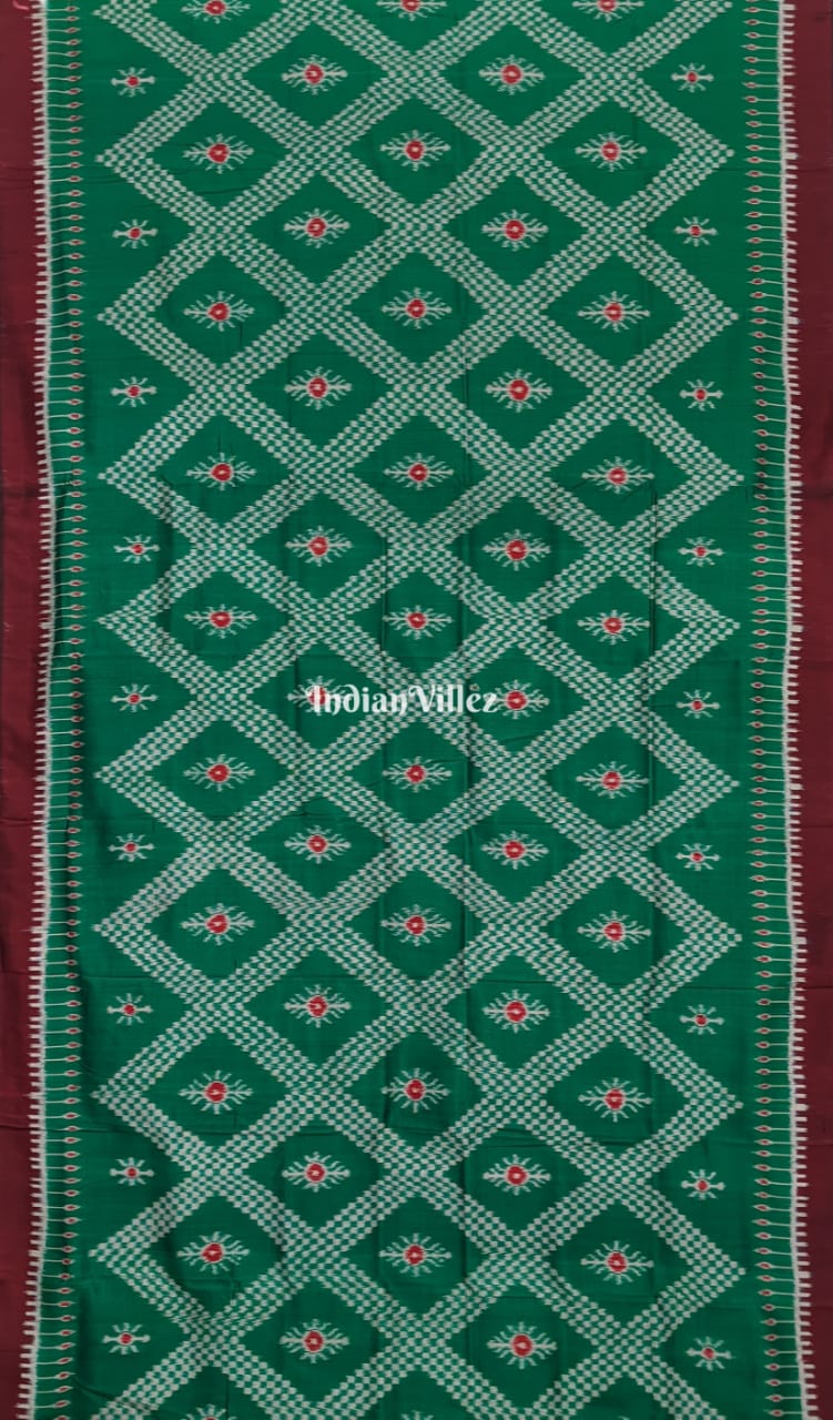 Bottle Green Tarabali Odisha Ikat Silk saree ( USA_V )
