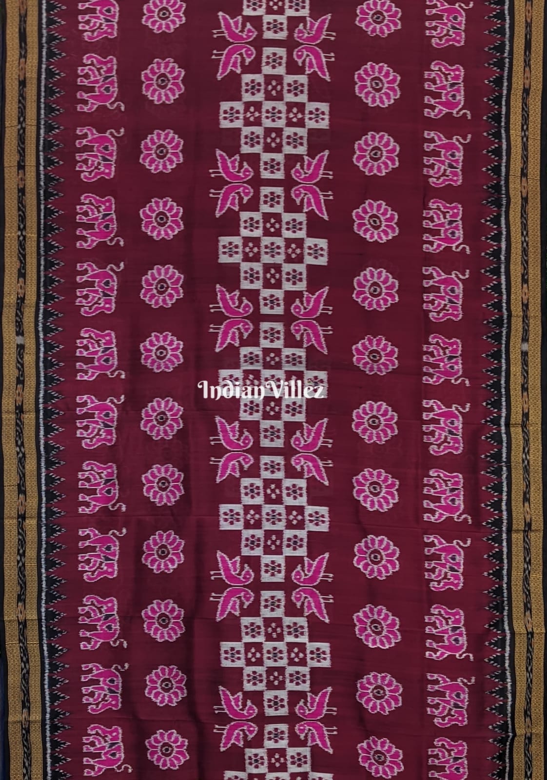 Grape Pink Odisha Ikat Designer Khandua Silk Saree