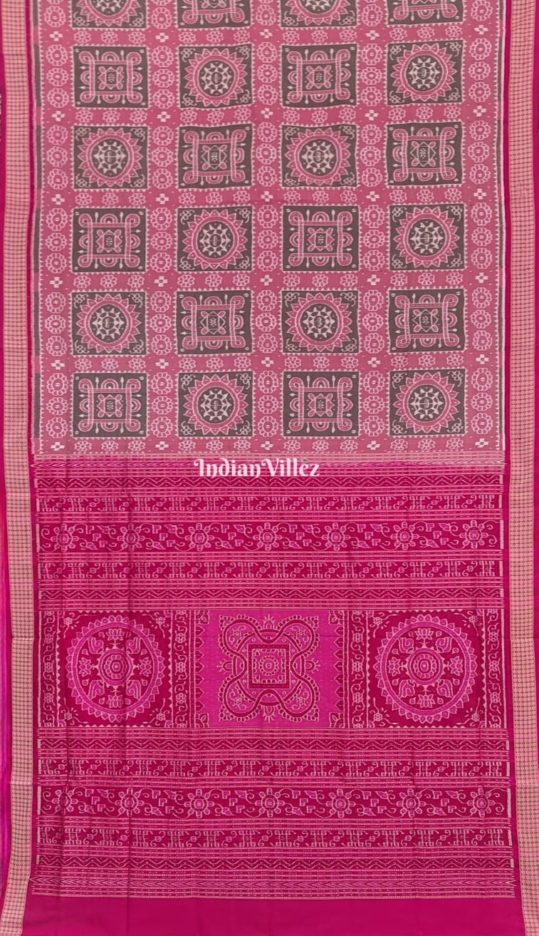 Rani Pink Odisha Ikat Sambalpuri Silk Saree