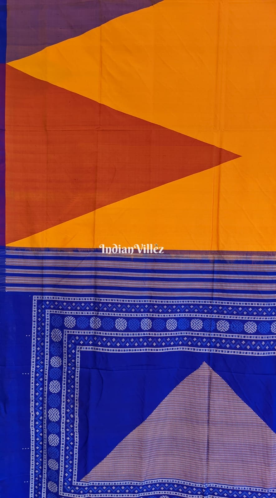 Mustard Pyramid Odisha Handloom Sambalpuri Silk Saree