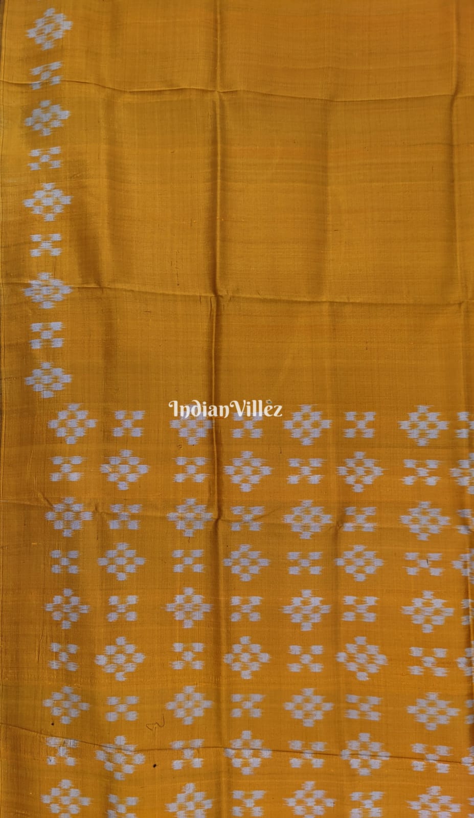 Mustard Yellow Contemporary Silk Saree with Pasapali Border Anchal