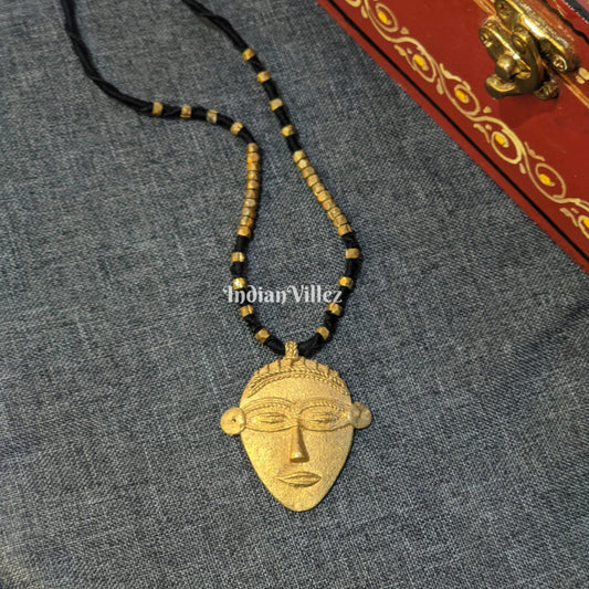 Handcrafted Dokra Tribal Necklace - Tribal Head