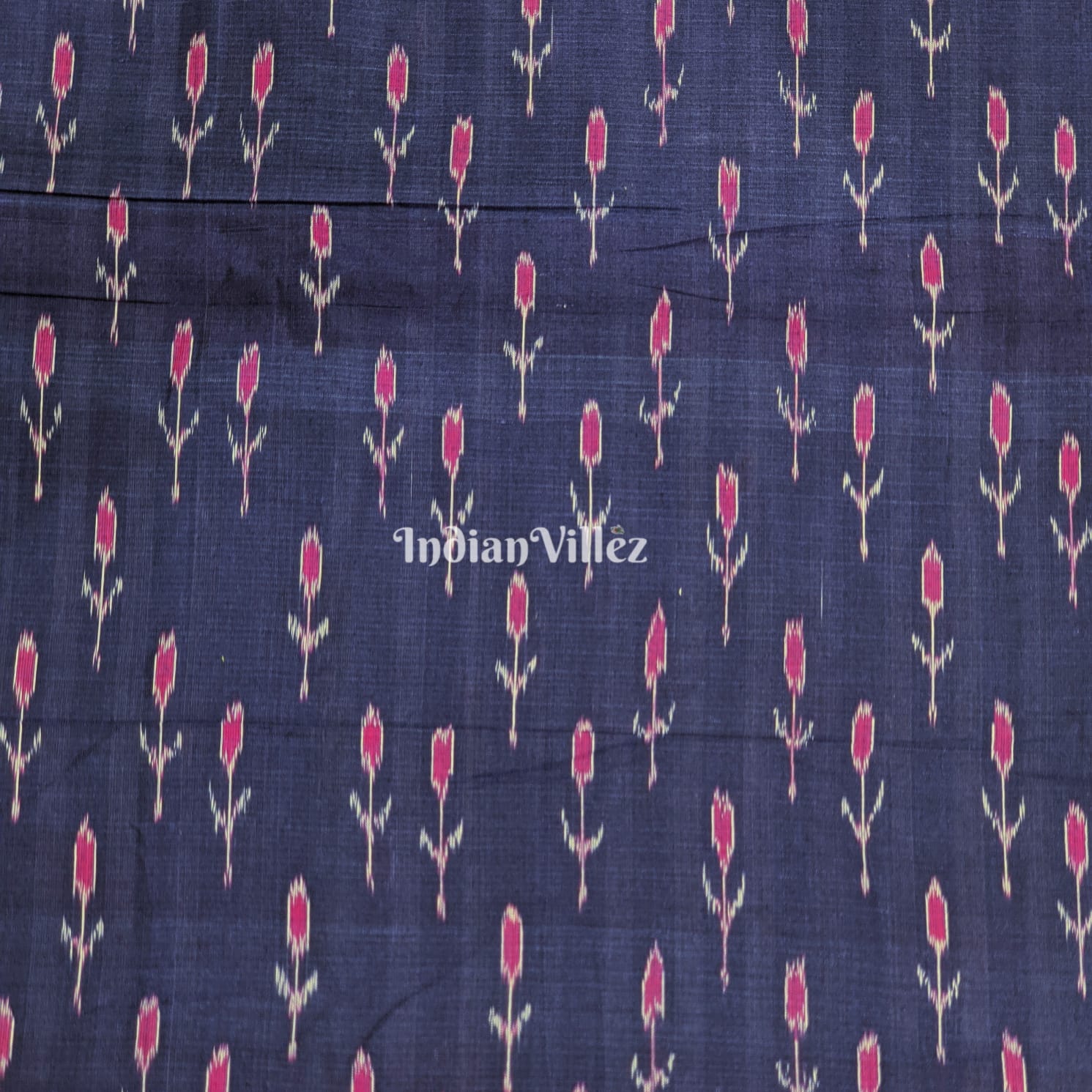 Blue Mayur Chandrika Design Odisha Ikat Cotton Fabric