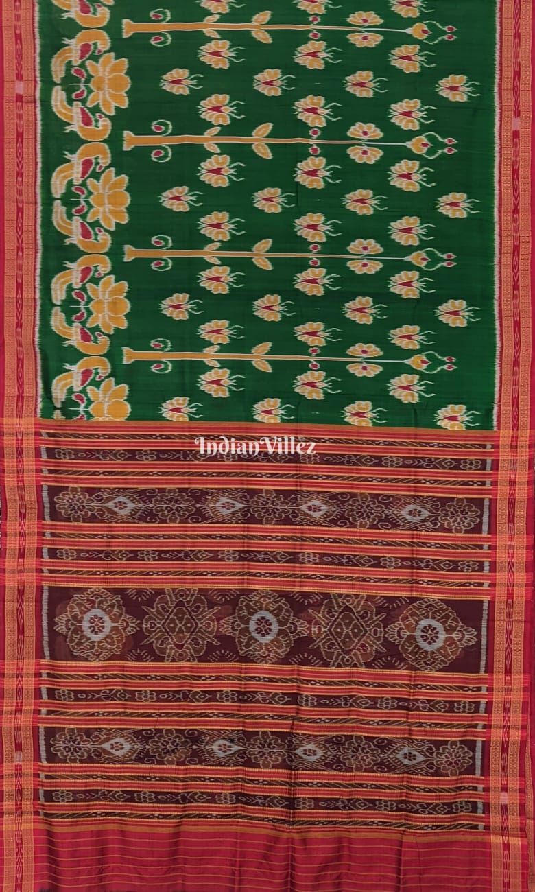 Green Butterfly Odisha Handloom Khandua Silk Saree