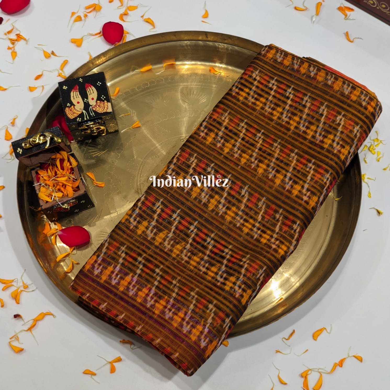 Multicolored Pochampally Ikat Silk Handloom Saree