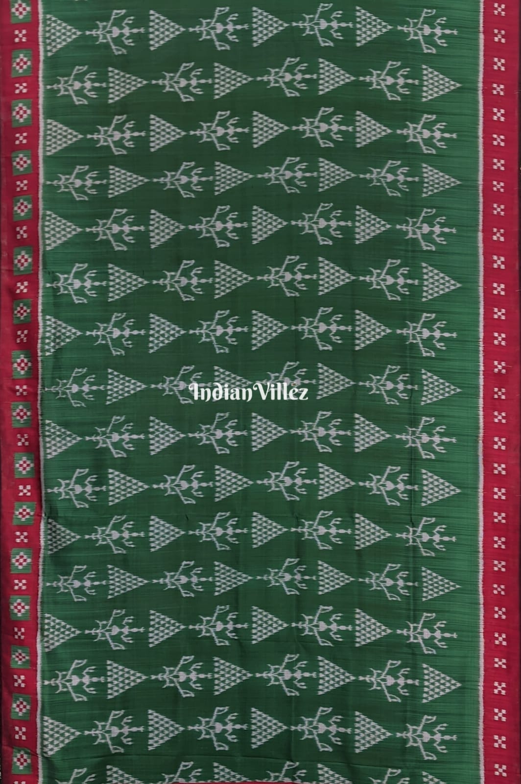 Mehndi Green Tribal Border Pasapali Contemporary Silk Saree