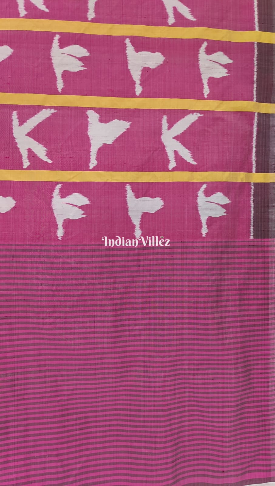 Pink Bird Design Contemporary Silk Saree