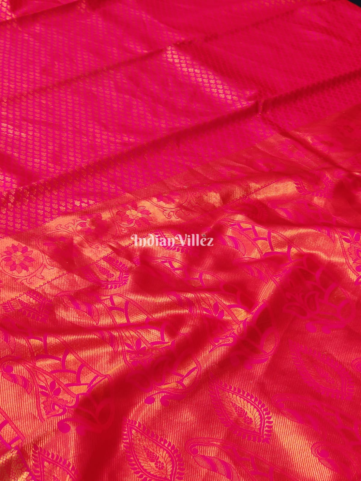 Rani Color Kanchipuram Silk Saree