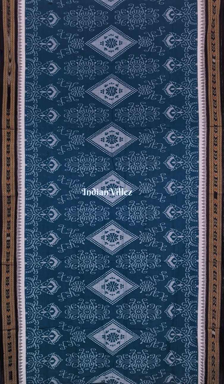 Sky Blue Odisha Handloom Sambalpuri Ikat Cotton Saree