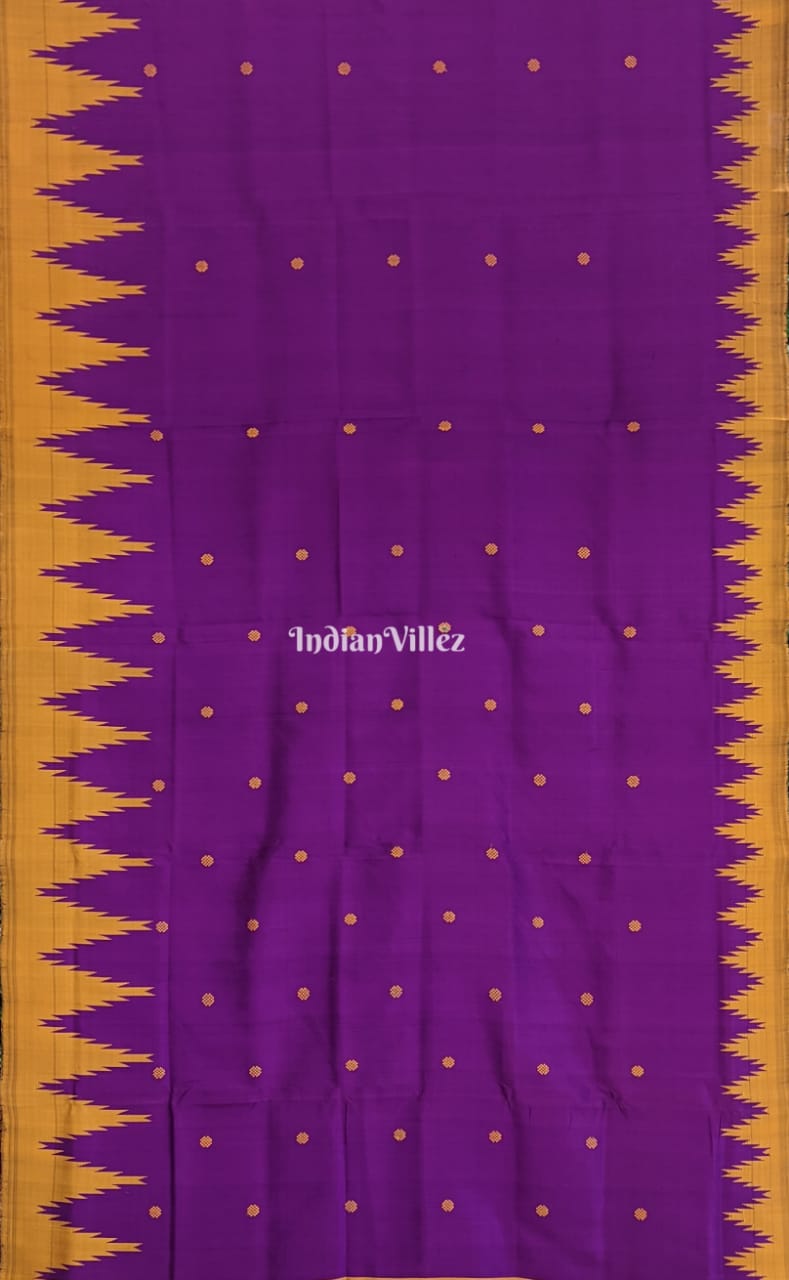 Purple Berhampuri Single Palla Odisha Handloom Silk Saree