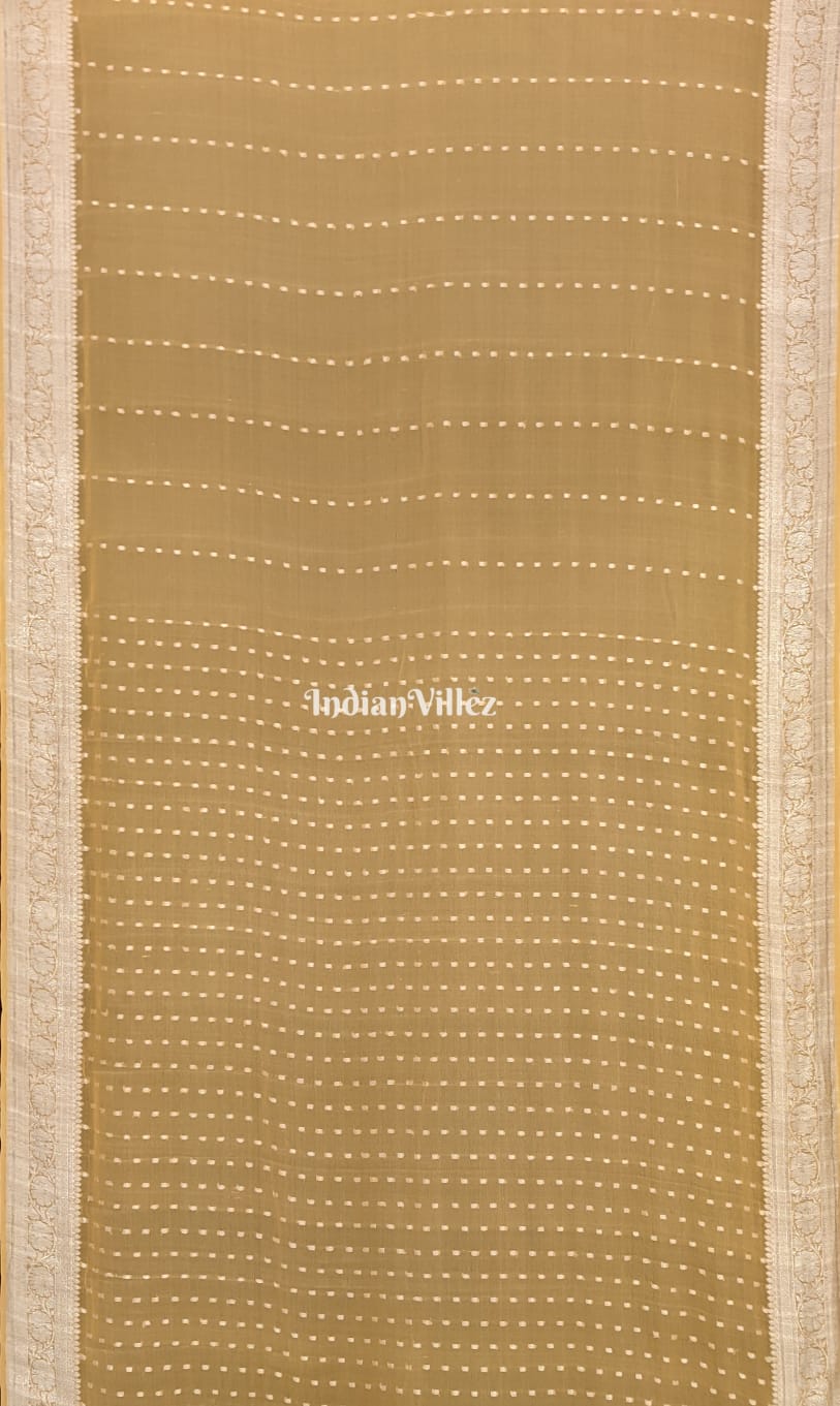 Yellow Banarasi Handloom Khaddi Chiffon Saree