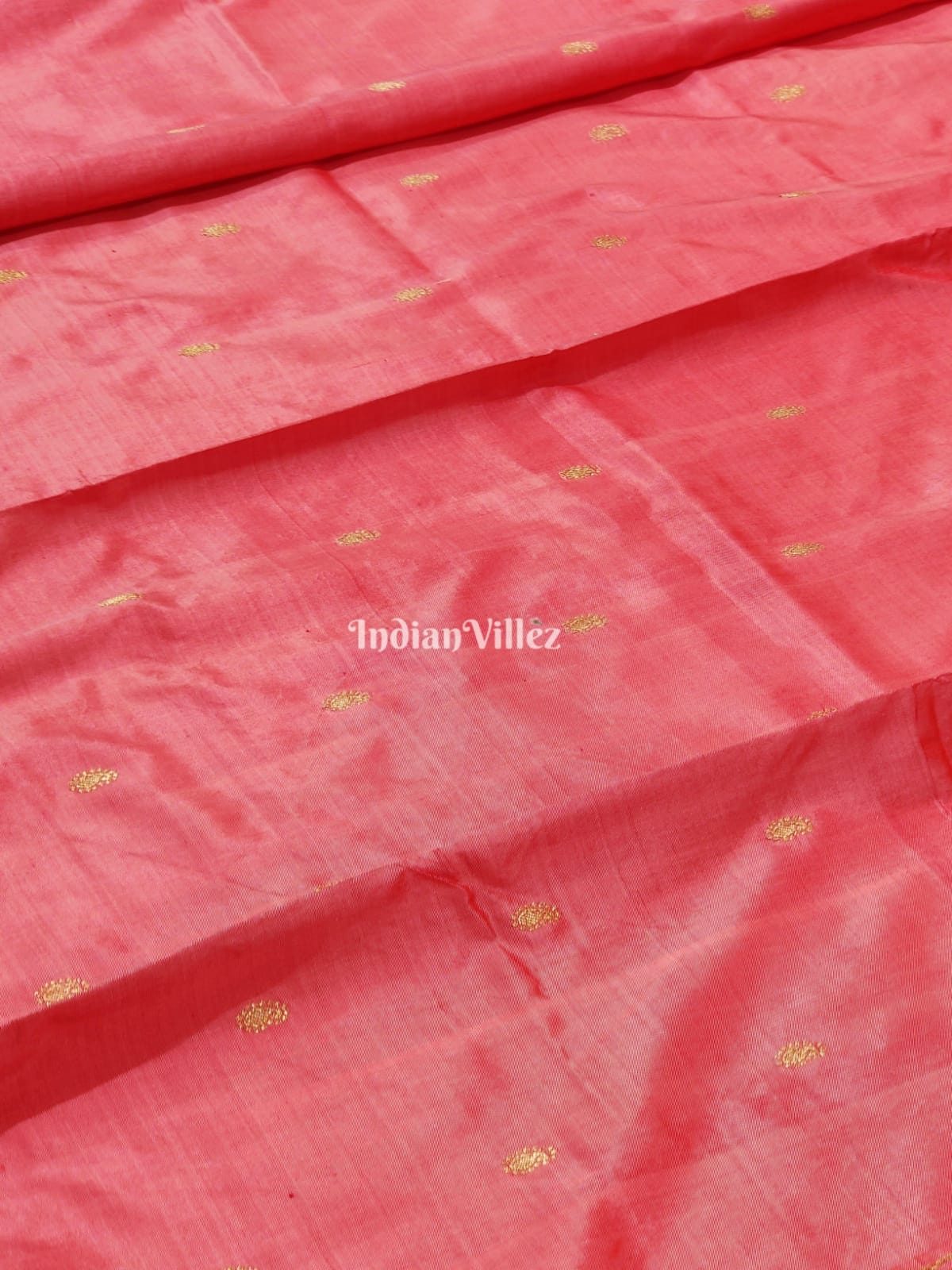 Peach Paithani Silk Saree - IndianVillez