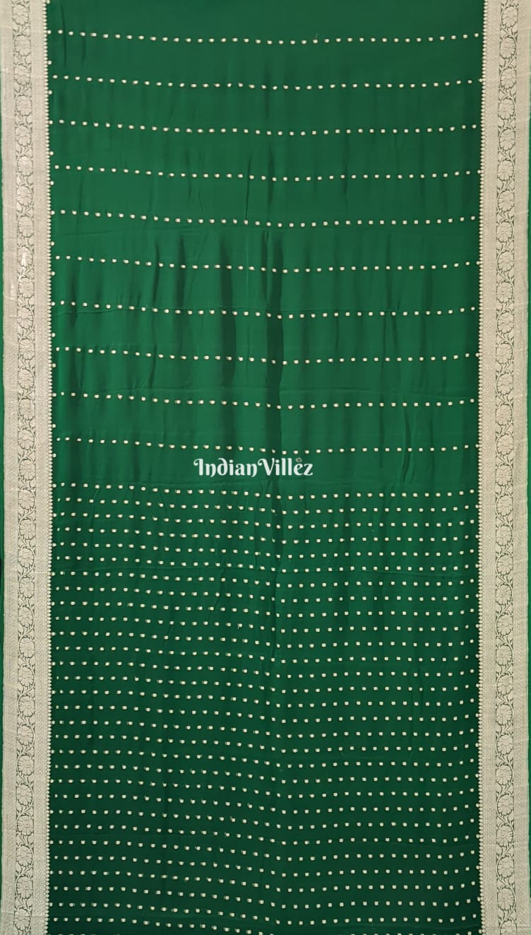 Green Banarasi Khaddi Chiffon Saree